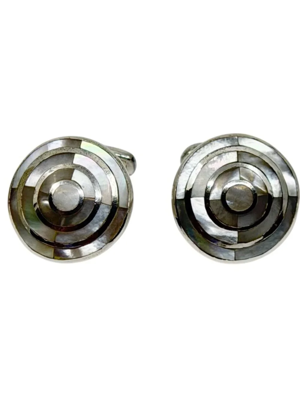 Charles Tyrwhitt sterling silver abalone cufflinks - GM1268
